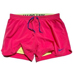 Nike Bright Pink Phantom Dri-Fit 2-In-1 Spandex Lined Running Shorts